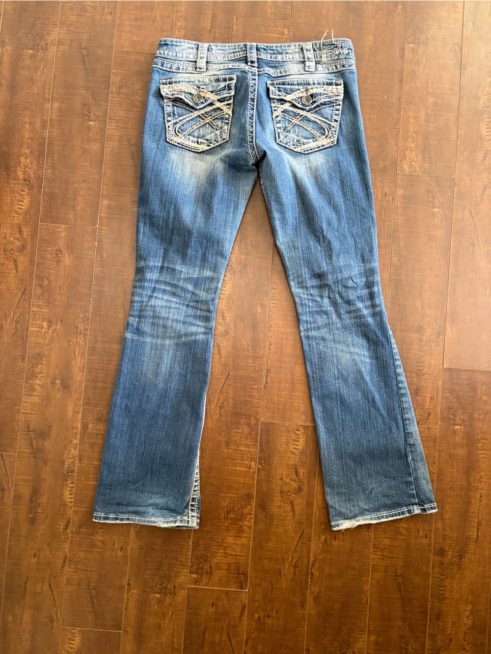 Silver Jeans Co. Pioneer Bootcut Distressed Medium Wash Jeans Size 31x33 - Picture 2 of 12